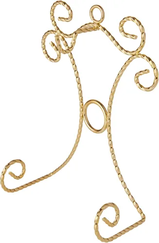 Miniatura 2 de Bard's Colgador para tazas y platillos de pared en tono dorado brillante, 7.25 pulgadas de alto x 5 pulgadas de ancho x 2.75 pulgadas de profundidad