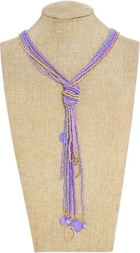 Miniatura 2 de COIRIS - Collar largo con cuentas de semillas, 10 collares largos con nudo de corbata para mujeres y niñas
