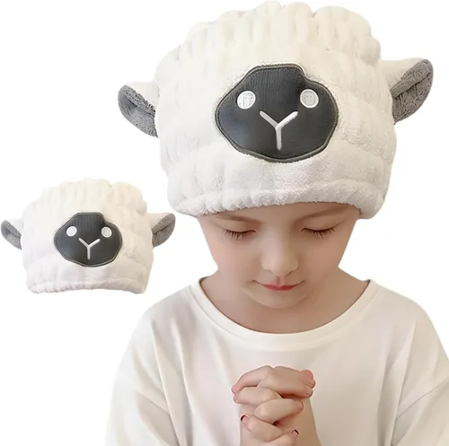 Miniatura 7 de Toalla de microfibra para el pelo para niños, gorro seco de elefante azul, absorbe agua, absorbente y rápido, toalla de secado rápido para niñas