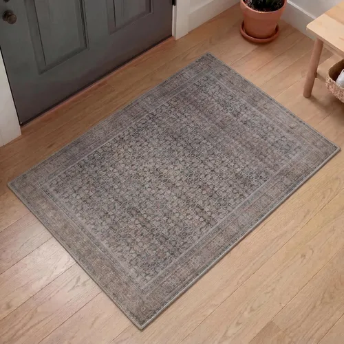 Miniatura 127 de Kuden Alfombra pequeña de 2 x 3, lavable a máquina, parte trasera antideslizante, estilo vintage, suave, pelo bajo, alfombras de área para entrada