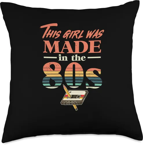 Miniatura 4 de This girl was made in the 80s music cassette 80s nostalgia Throw Pillow