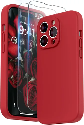 Miniatura 25 de SURPHY Funda diseñada para iPhone 14 Pro Max con protector de pantalla, (con protección de cámara y forro de microfibra suave), funda de silicona