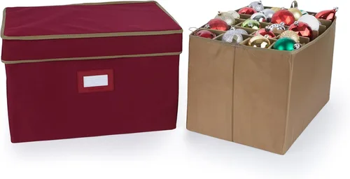 Miniatura 30 de Covermates Keepsakes – Caja de almacenamiento ajustable de 72 piezas – Capacidad para adornos de 4 pulgadas – Resistente – Asas – apilables
