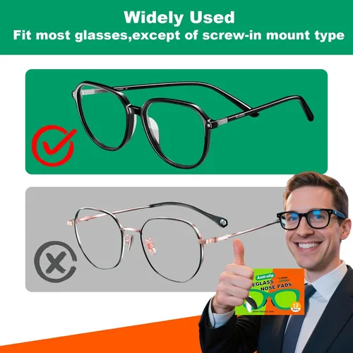 Miniatura 5 de Almohadillas nasales para lentes – 0.069 pulgadas de silicona ultrafina antideslizante agarre adherente, almohadillas de repuesto antideslizantes