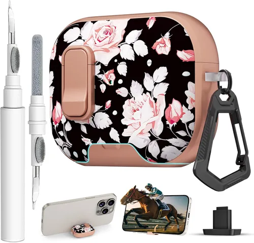 Miniatura 19 de Funda para AirPods Pro 3 con cerradura, textura de piel TPU duradera, antipérdida y a prueba de golpes, accesorios con kit de limpieza en llavero