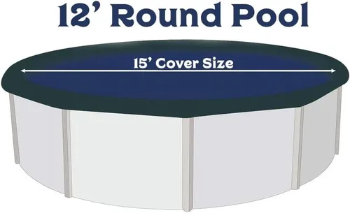 Miniatura 3 de Cubierta de piscina de invierno de lujo para piscinas redondas de 12 pies sobre el suelo Azul/Negro Fácil de instalar, protección UV y duradera