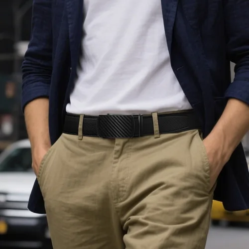 Miniatura 3 de Zitahli Cinturón para hombre, vestido de cinturón de trinquete con cuero de primera calidad de 1 38 pulgadas, cinturón deslizante con hebilla