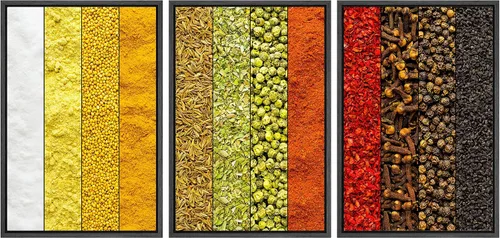Miniatura 113 de wall26 Lienzo enmarcado para pared, juego de arte de hierbas, verduras y condimentos en madera, alimentos, fotografía cultural, realismo, paisaje