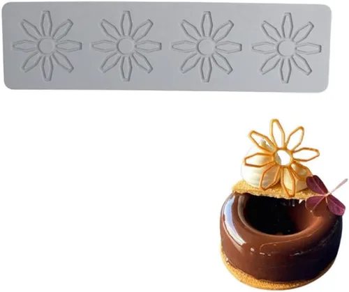Miniatura 3 de Tapete de silicona para repujado de pastel de flores, textura de fondant, molde de decoración de encaje, pasta de goma, herramienta para decoración