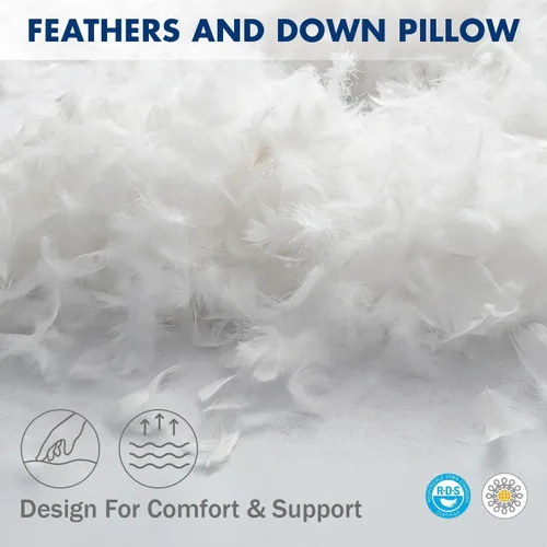 Miniatura 2 de MIULEE - Relleno de almohada de 12x16 pulgadas con plumas y plumón, almohada esponjosa y cómoda con tela de algodón para cama, sofá y sillón