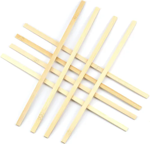Miniatura 6 de 100 palos de madera para manualidades, palos largos de bambú natural, varillas cuadradas de madera sin terminar, tiras de madera largas