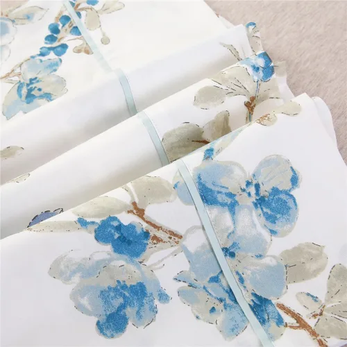 Miniatura 5 de URBONUR Juego de 2 fundas de almohada 100% algodón con estampado floral, fundas de almohada decorativas de tamaño estándar suaves, transpirables