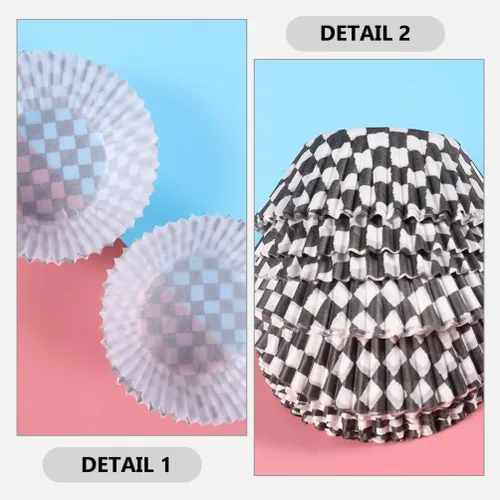 Miniatura 5 de ABOOFAN Tazas para hornear, 100 piezas de papel de 2.95 pulgadas para cupcakes, soportes para magdalenas para hornear en casa, fiestas de cumpleaños