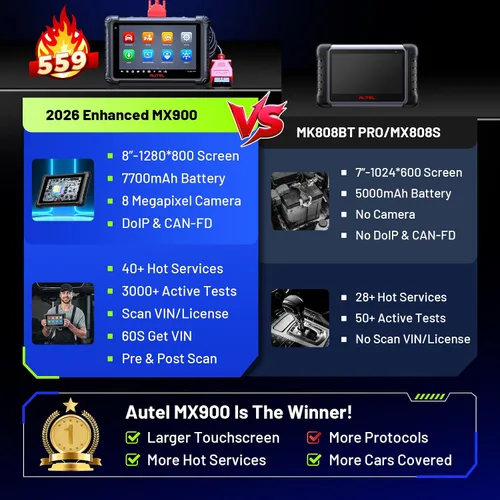 Miniatura 6 de Autel Escáner MaxiCheck MX900: actualización de la herramienta de escaneo bidireccional 2026 de MX808S MK808S MK808BT-Pro, versión estadounidense
