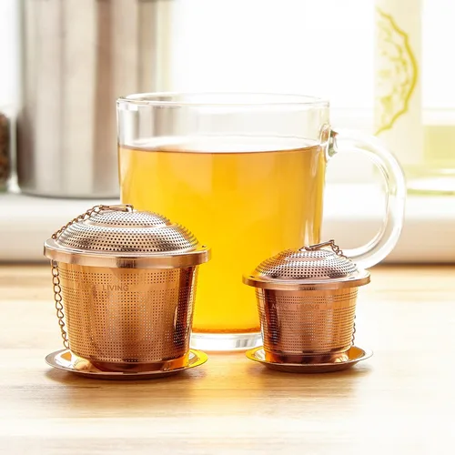 Miniatura 5 de Oro rosa - Infusor de té + cuchara de té mediana