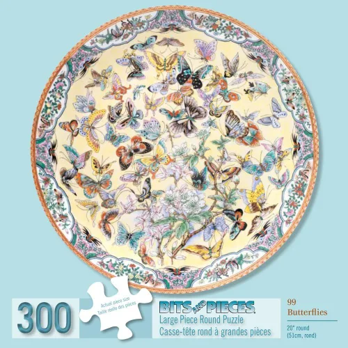 Miniatura 2 de Bits and Pieces Bits and Pieces - Rompecabezas redondo para adultos - Noventa y nueve mariposas - Colorido rompecabezas circular floral