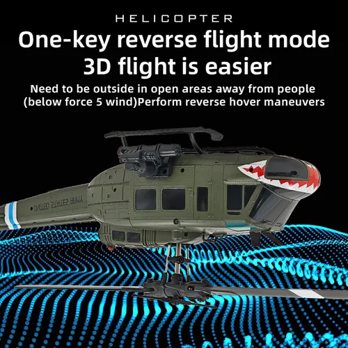 Miniatura 5 de Helicóptero de control remoto UH-1 de 12.402 in para adultos Expert 6CH C032 Mantener la altitud Motor sin escobillas Posicionamiento de flujo