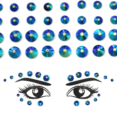 Miniatura 9 de Pegatinas de diamantes de imitación de acrílico autoadhesivas para maquillaje de rostro, cara y rostro, gemas para mujeres, accesorios de festival