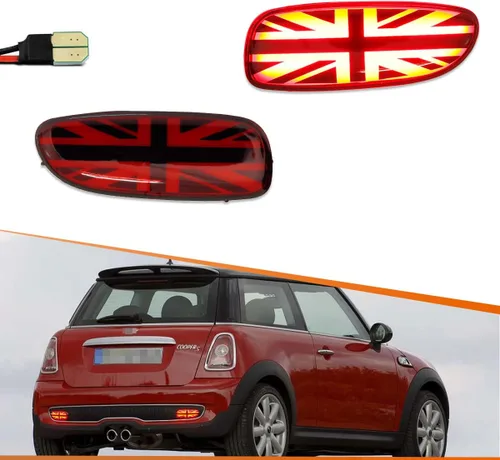 Miniatura 8 de ADIIL Euro Union Jack LED luces traseras antiniebla para 06-15 Mini Cooper R56 R57 R58 R59 S JCW 2X, 2 unids reemplazar OEM faros antiniebla