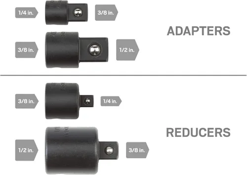 Miniatura 2 de TEKTON Juego de adaptador/reductor de impacto, 4 piezas (1/4, 3/8, 1/2 pulg.) SIA99025