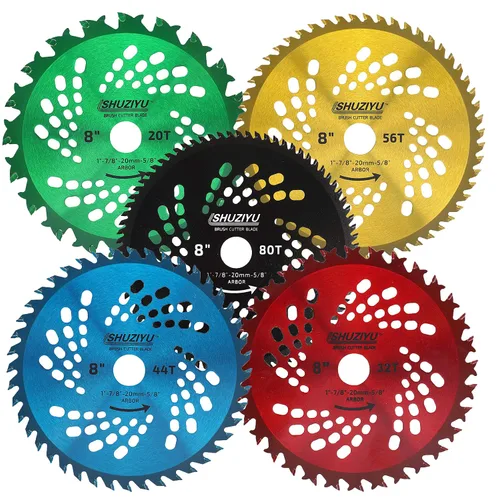 Miniatura 6 de 10"-60T. Arbor de 1" con adaptador de arandela de 7/8"-20mm-5/8", cuchilla cortadora de cepillo, cuchilla de malas hierbas. Adecuado para todas