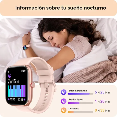 Miniatura 4 de Reloj inteligente para mujer, reloj inteligente para iPhone y Android Bluetooth (respuesta/llamada) Alexa integrado, rastreador de fitness HD