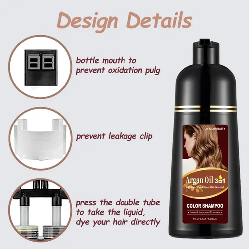Miniatura 6 de Champú de Color de Cabello Semipermanente de Aceite de Argán Rojo Uva, Tinte de Cabello 3 en 1, Fácil de Usar, 16.9 Fl Oz (Rojo Vino Oscuro)