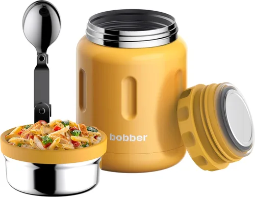 Miniatura 18 de BOBBER Tarro de alimentos aislado de acero inoxidable de 16 oz con boca extra ancha, cuchara y tazón integrados, mantiene el calor durante 10 horas