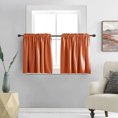 Miniatura 22 de DONREN - Cortinas blackout de 2 paneles con bolsillo para cortinero Negro