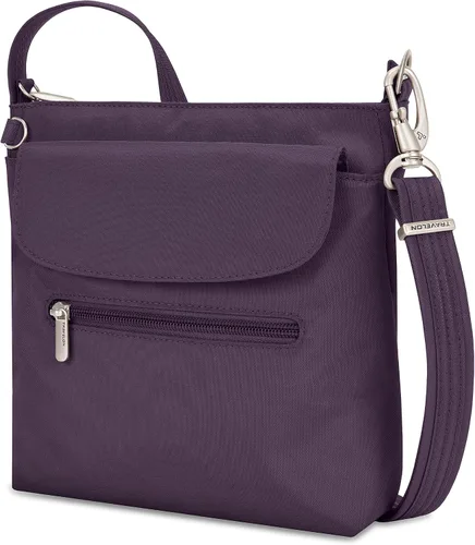 Miniatura 3 de Travelon - Mini bolsa clásica de hombro antirrobo, Púrpura), 42459-150