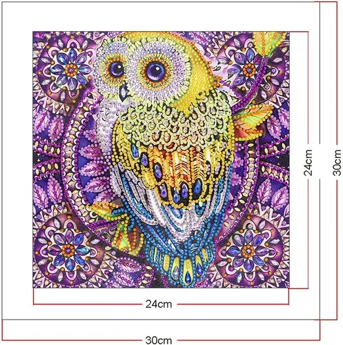 Miniatura 6 de Hibah Pintura de Diamantes DIY 5D Forma Especial con Diamantes de Imitación, Juego de Pintura de Diamantes de Cristal Parcial (Búho 4)