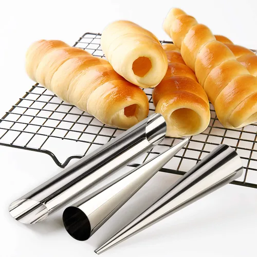 Miniatura 6 de Moldes de cuerno de crema Molde tubular de acero inoxidable para tubos de cannoli croissant (cono crema)