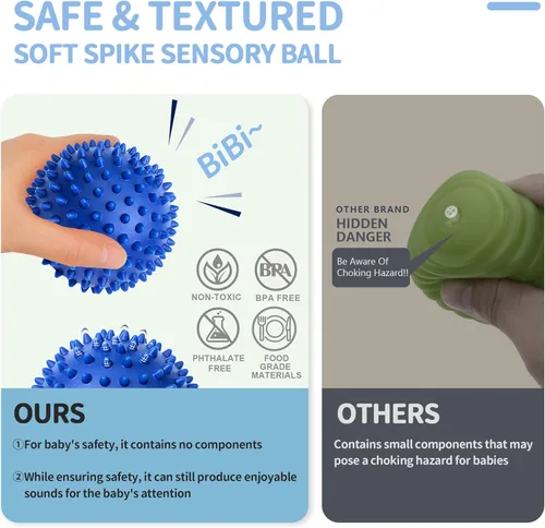 Miniatura 9 de Pelota sensorial para bebés de 6 a 12 meses, bolas de bebé para niños pequeños de 1 a 3 años, alivio del estrés, bolas sensoriales texturizadas
