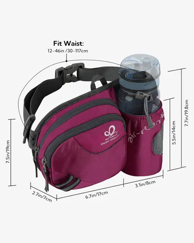 Miniatura 2 de Waterfly - Cangurera de senderismo con soporte para botella de agua para hombres y mujeres, para correr y pasear al perro, para iPhone 8 Plus, Rosa