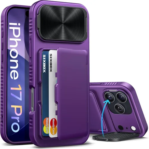 Miniatura 27 de Funda para iPhone 16e tipo cartera, soporte integrado, tarjetero y cubierta para lente de cámara, protección de cuerpo completo, resistente, Negro