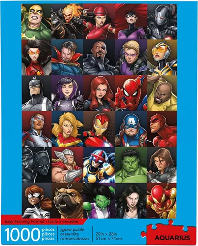 AQUARIUS Marvel Puzzle Superheroes (rompecabezas de 1000 piezas) – Mercancía y coleccionables con licencia oficial de Marvel, sin deslumbramiento,