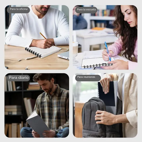 Miniatura 5 de Cuaderno de espiral encuadernado en disco Yoment Personalizable Diario en espiral recargable Cuaderno de 5 asignaturas con páginas removibles 120
