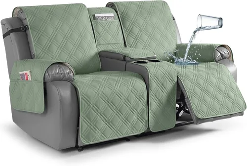 Miniatura 23 de TAOCOCO Fundas de sofá reclinable 100% impermeables con consola, fundas de sofá para sofá reclinable de 3 asientos con diseño de correas, funda