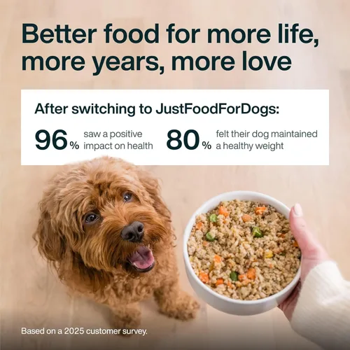 Miniatura 6 de JustFoodForDogs Pantry Fresh Wet Dog Food, Comida Completa para Perros o Complemento para Comida de Perros, Receta de Comida para Perros de Grado