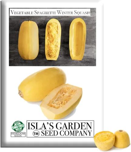 Semillas de calabaza de invierno de espagueti vegetal para plantar, más de 25 semillas tradicionales por paquete, semillas de jardín de Isla