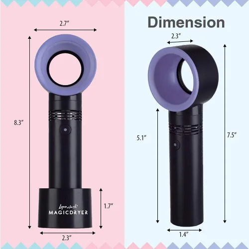 Miniatura 4 de Lyon Lash Portable USB Rechargeable Bladeless Mini Fan/Air Conditioning Blower/Handheld Cooling Dryer, Essential Eyelash Extension Supplies, Dries