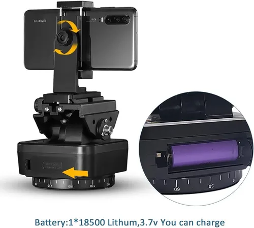 Miniatura 7 de YT-1000 Cabezal panorámico con control remoto, cabezal panorámico giratorio motorizado automático para teléfonos inteligentes/cámaras réflex