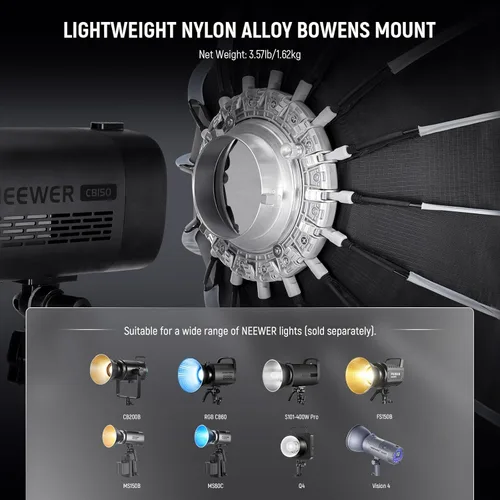 Miniatura 6 de NEEWER 35.4"/90cm Parabolic Softbox Bowens Mount, liberación rápida con difusores/rejilla/bolsa para iluminación continua de video CB60 CB200B MS60