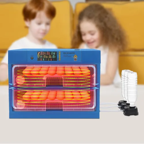 Miniatura 2 de Incubadora de 128 huevos con giro automático de huevos y control de humedad, incubadoras de uso general de 2 capas para incubar huevos con giro
