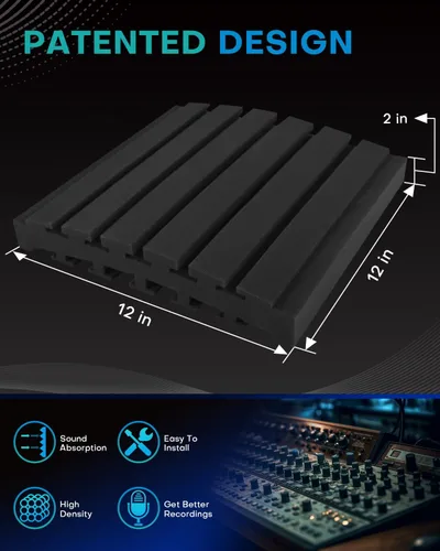 Miniatura 2 de 50 paquetes de paneles curvos de espuma a prueba de sonido para paredes, paneles acústicos de 2" absorbentes de sonido y amortiguadores