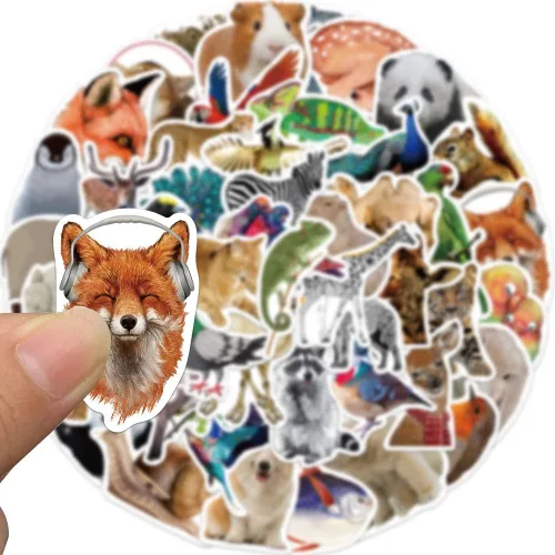 Miniatura 2 de Calcomanías lindas de animales para niños y adolescentes, calcomanías de animales del zoológico, calcomanías realistas de animales para estudiantes