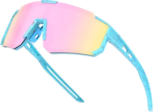 Miniatura 10 de Gafas de sol de béisbol deportivas para jóvenes, ligeras, polarizadas, para sóftbol, ciclismo, para niños y niñas de 3 a 12 años C01-red