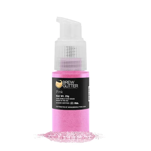 Brillo de cerveza rosa comestible para bebidas, cócteles, cerveza, purpurina y bebidas | Certificado Kosher y Halal | 100% comestible y de grado