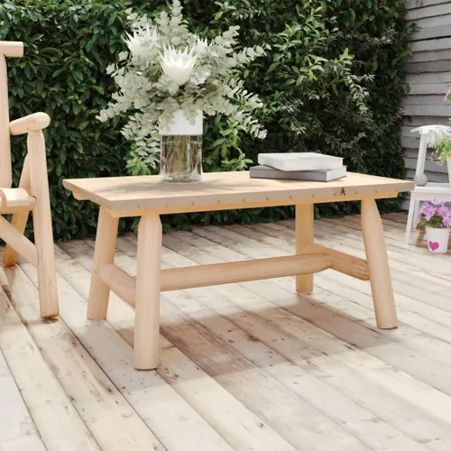 Natural Wood Solid Spruce Oiled Finish Rectangular Coffee Table, 35.4x19.7 inch Durable Patio Furniture for Indoor Outdoor Balcony Porch Garden Use,