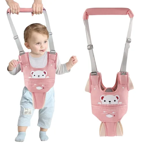 Miniatura 14 de Arnés de mano para caminar para bebé, cinturón ajustable para niños pequeños, arnés para caminar de pie, ayudante de aprendizaje con entrepierna Azul